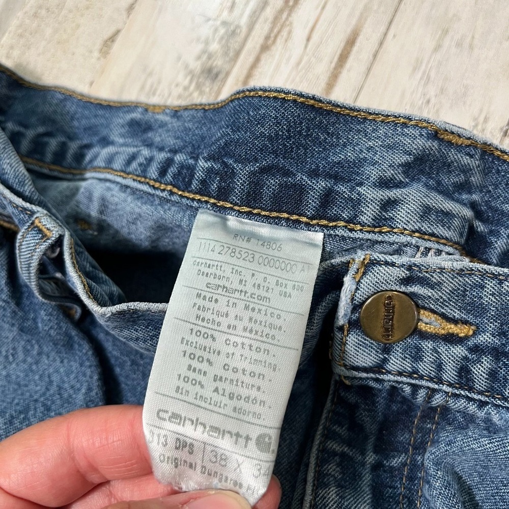 Vintage Y2K Carhartt B13 DPS Carpenter Baggy Straight Cargo Jeans Mens 38‎ x 34 - Picture 4 of 7